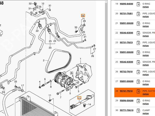AC pipe SUZUKI SX4 (EY, GY) 1.9 DDiS 4x4 (RW419D) | BP23101941M126 