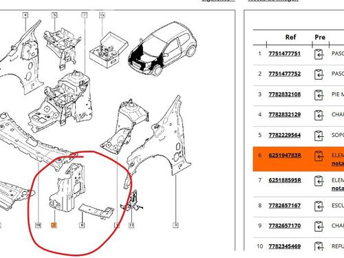 Left headlight support RENAULT TWINGO II (CN0_) 1.5 dCi 75 | BP37720114C157 - Image 5