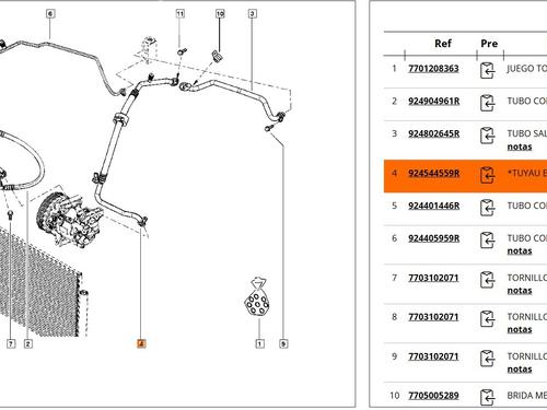 Used AC pipe DACIA LOGAN II 1.5 Blue dCi 95 (L8JL) (95 hp) 32469060