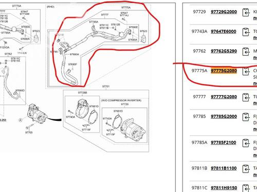 AC pipe HYUNDAI IONIQ (AE) 1.6 GDI Hybrid | BP27363971M126 