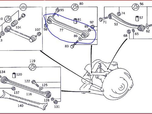 Right rear suspension arm MERCEDES-BENZ C-CLASS (W202) C 180 (202.018) | BP17979783M15 