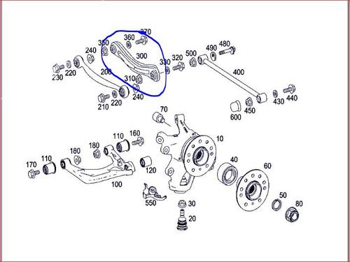 Right rear suspension arm MERCEDES-BENZ M-CLASS (W164) ML 350 4-matic (164.186) | BP16414015M15 