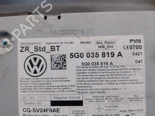 Radio VW GOLF VII (5G1, BQ1, BE1, BE2) 1.6 TDI | BP32195432E6