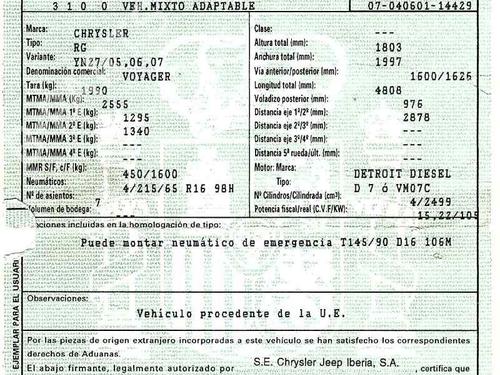 Other CHRYSLER VOYAGER IV (RG, RS) 2.5 CRD | BP20246100O1 