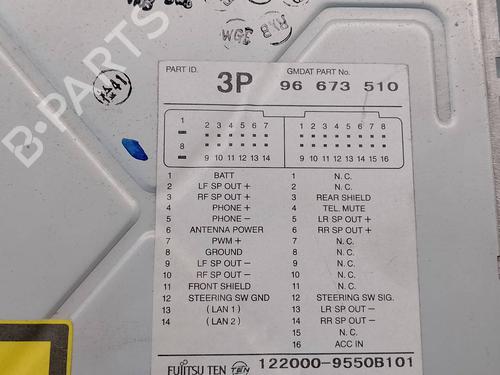 Radio CHEVROLET CAPTIVA (C100, C140) 2.0 D 4WD | BP18069470E6 