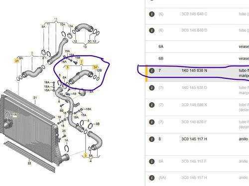 Pipe VW PASSAT B6 (3C2) 1.9 TDI | BP28004061M125 