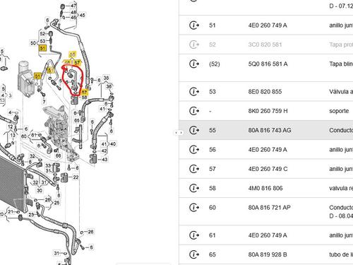AC pipe AUDI Q5 (FYB, FYG) 50 TFSI e quattro | BP33455521M126 - Image 2