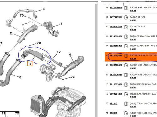Pipe PEUGEOT 3008 II SUV (MC_, MR_, MJ_, M4_) 1.2 THP/ PureTech 130 (MRHNSM, MRHNSU, MRHNSJ, MRHNYW,... | BP24039090M125 