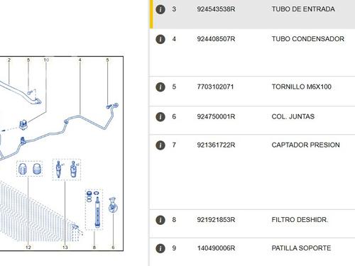 AC pipe RENAULT MEGANE III Grandtour (KZ0/1) 1.2 TCe (KZ2B, KZ11) | BP25244401M126