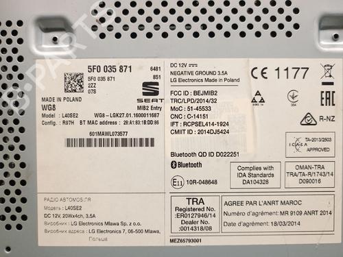 Radio SEAT LEON (5F1) 1.6 TDI | BP29814530E6 