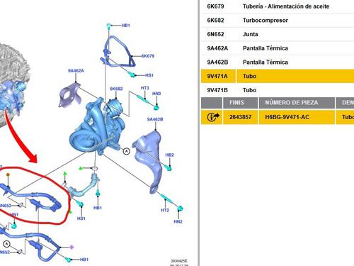 Pipe FORD PUMA (J2K, CF7) 1.0 EcoBoost | BP29616465M125 