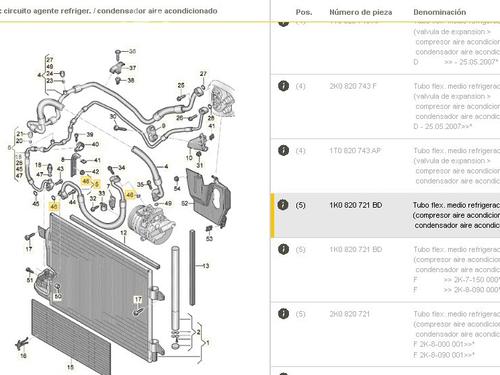 Used AC pipe VW CADDY III Box Body/MPV (2KA, 2KH, 2CA, 2CH) 1.9 TDI (105 hp) 30204705