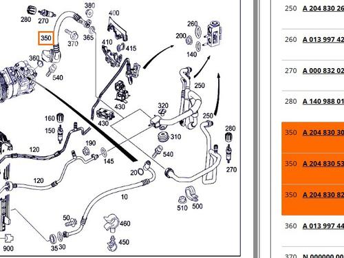AC pipe MERCEDES-BENZ C-CLASS T-Model (S204) C 320 CDI (204.222) | BP30933767M126