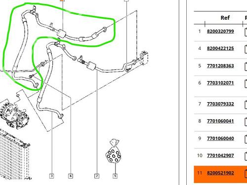 AC pipe RENAULT CLIO III (BR0/1, CR0/1) 1.5 dCi (BR17, CR17) | BP30547127M126 