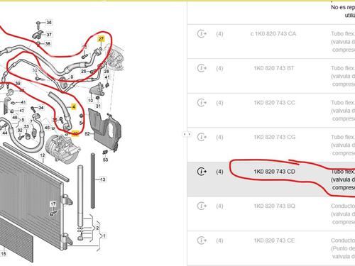 AC pipe VW GOLF V (1K1) 1.9 TDI | BP31329868M126