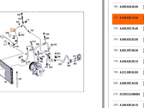 AC pipe MERCEDES-BENZ A-CLASS (W176) A 200 CDI / d (176.008) | BP40498507M126 - Image 7