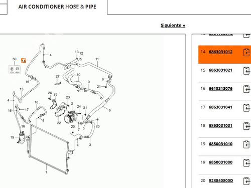 AC pipe SSANGYONG ACTYON SPORTS I (QJ) 2.0 Xdi | BP25242339M126 