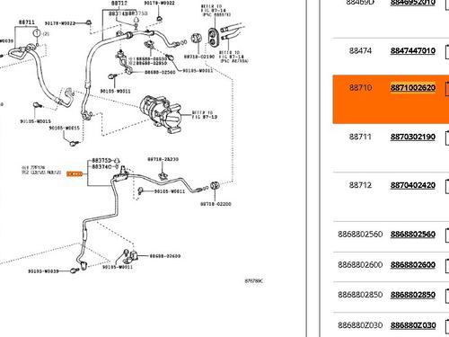 AC pipe TOYOTA COROLLA (_E12_) 1.4 D (NDE120_, NDE120R) | BP29027796M126