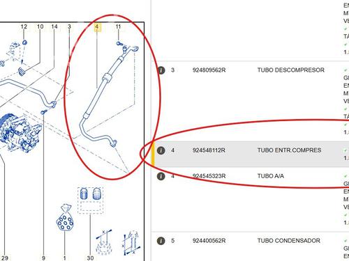 AC pipe DACIA DOKKER MPV (KE_) 1.5 dCi (KEAJ, KEAH) | BP28539836M126