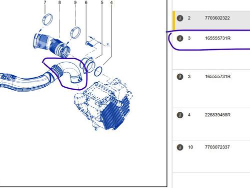 Pipe DACIA SANDERO II 1.0 SCe 75 (B8JC, B8JD, B8NC) | BP28825608M125 