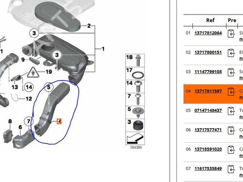 Pipe BMW 5 Gran Turismo (F07) 530 d | BP25246854M125 