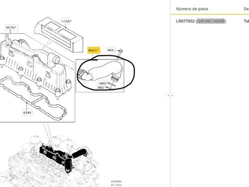 Pipe LAND ROVER RANGE ROVER EVOQUE (L538) 2.0 D 4x4 | BP33544151M125 - Image 2