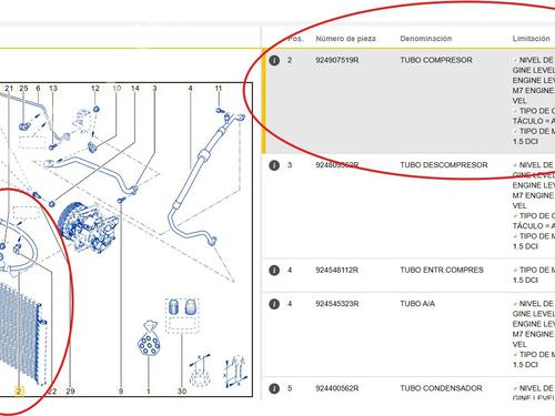 AC pipe DACIA DOKKER MPV (KE_) 1.5 dCi (KEAJ, KEAH) | BP28541565M126