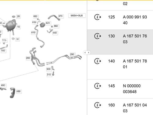 Pipe MERCEDES-BENZ GLE (V167) GLE 300 d EQ Boost 4-matic (167.119, 167.109) | BP36996481M125 - Image 6