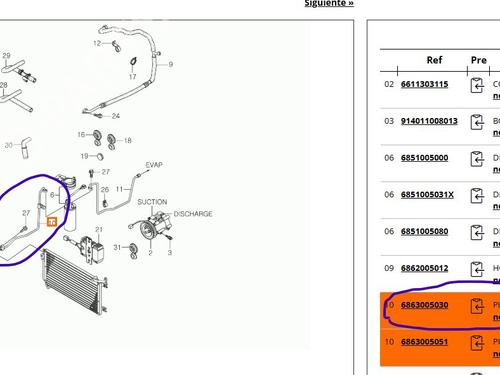 AC pipe SSANGYONG MUSSO (FJ) 2.3 D | BP25245013M126