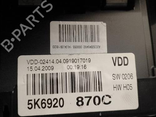 Instrument cluster VW GOLF VI (5K1) 2.0 TDI | BP17001352C47 