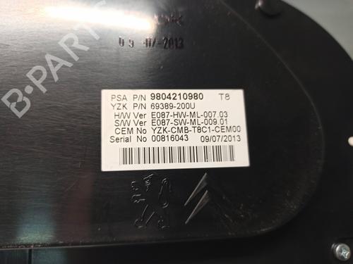 Instrument cluster PEUGEOT 5008 (0U_, 0E_) 1.6 HDi | BP8369365C47 