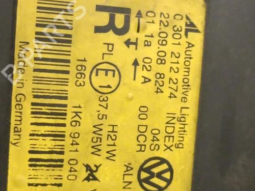 Right headlight VW GOLF V (1K1) 2.0 TDI 16V | BP30803726C29