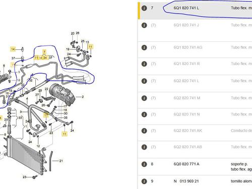 AC pipe SEAT IBIZA III (6L1) 1.9 SDI | BP24334628M126 