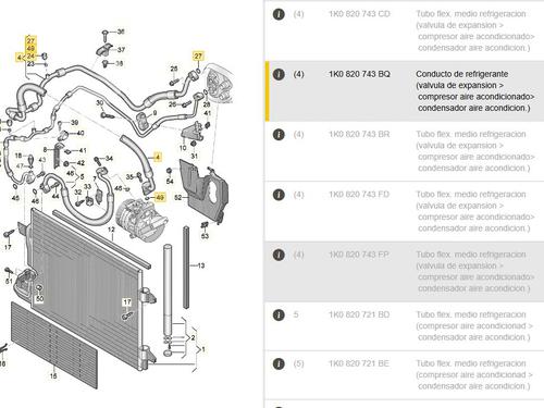 AC pipe VW JETTA III (1K2) 1.4 TSI | BP30269733M126 