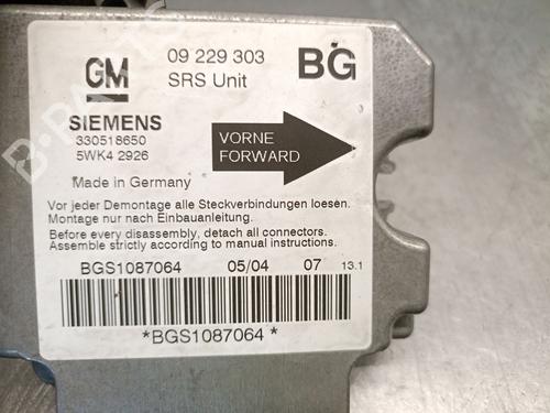 Kollisjonspute styreenhet OPEL ZAFIRA A MPV (T98) 2.0 DTI 16V (F75) | BP28198142M53