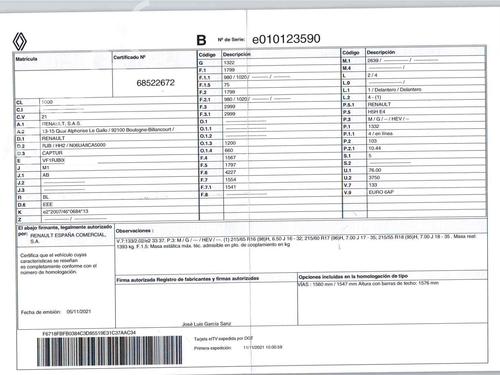 Gassdemper Bakluke RENAULT CAPTUR II (HF_) TCe 155 (HFMN) | BP23427235C138 