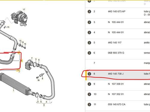 Used Pipe AUDI A6 Allroad C8 (4AH) 50 TDI Mild Hybrid quattro (286 hp) 30441531
