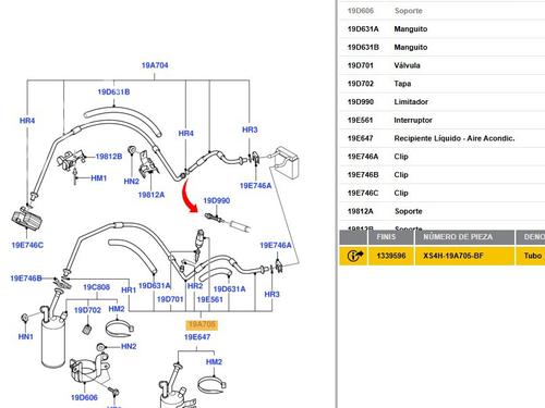 AC pipe FORD FOCUS I Saloon (DFW) 1.8 16V | BP28381390M126
