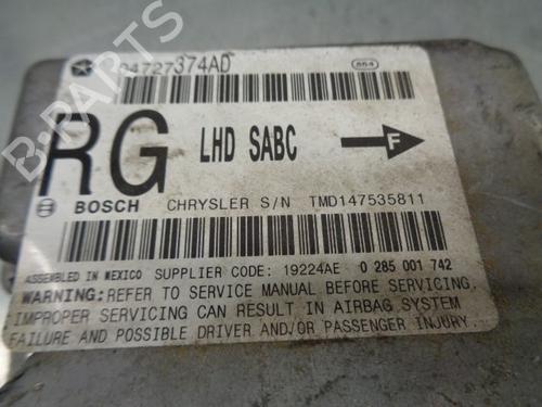 ECU airbags CHRYSLER VOYAGER IV (RG, RS) 2.8 CRD | BP9620521M53 