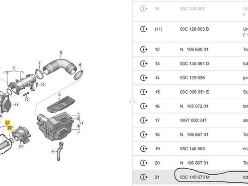 Pipe VW GOLF V (1K1) 1.4 TSI | BP39531464M125 - Image 5