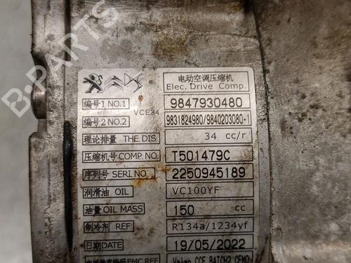 AC compressor DS DS 7 Crossback (J4_, JR_, JC_) E-TENSE 225 (J4DGZU) | BP31915590M34 