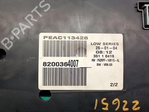 Instrument cluster RENAULT MEGANE II (BM0/1_, CM0/1_) 1.9 dCi (BM0G, CM0G) | BP25736916C47 