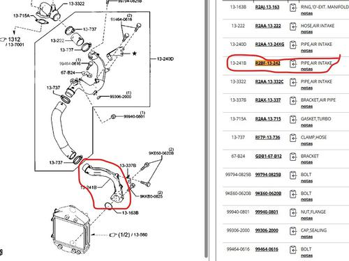 Pipe MAZDA 6 Hatchback (GH) 2.2 MZR-CD (GH10) | BP31599329M125
