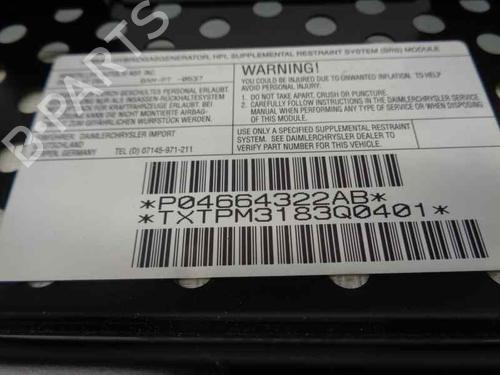 Passenger airbag CHRYSLER PT CRUISER Convertible 2.4 GT | BP7463568C10 
