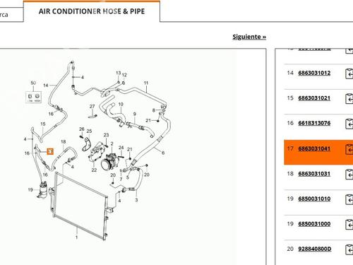AC pipe SSANGYONG ACTYON SPORTS I (QJ) 2.0 Xdi | BP25242338M126 