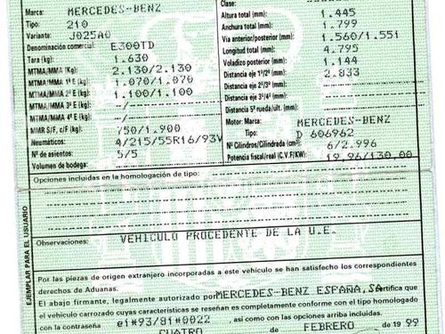 Other MERCEDES-BENZ E-CLASS (W210) E 300 Turbo-D (210.025) | BP20258576O1 