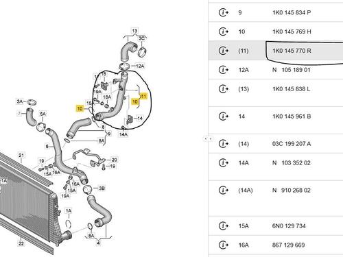 Pipe VW GOLF V (1K1) 1.4 TSI | BP39531463M125 - Image 6