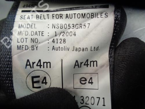 Rear right seatbelt HONDA ACCORD VII (CL, CN) 2.2 i-CTDi (CN1) | BP10042997I28 