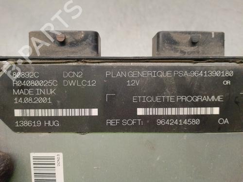 Engine control unit (ECU) CITROËN BERLINGO / BERLINGO FIRST Box Body/MPV (M_) 1.9 D 70 (MBWJZ, MCWJZ) | BP13808389M57 
