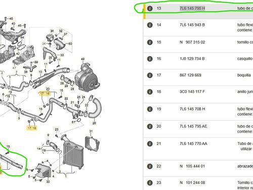 Used Pipe AUDI Q7 (4LB) 3.0 TDI quattro (233 hp) 30053137
